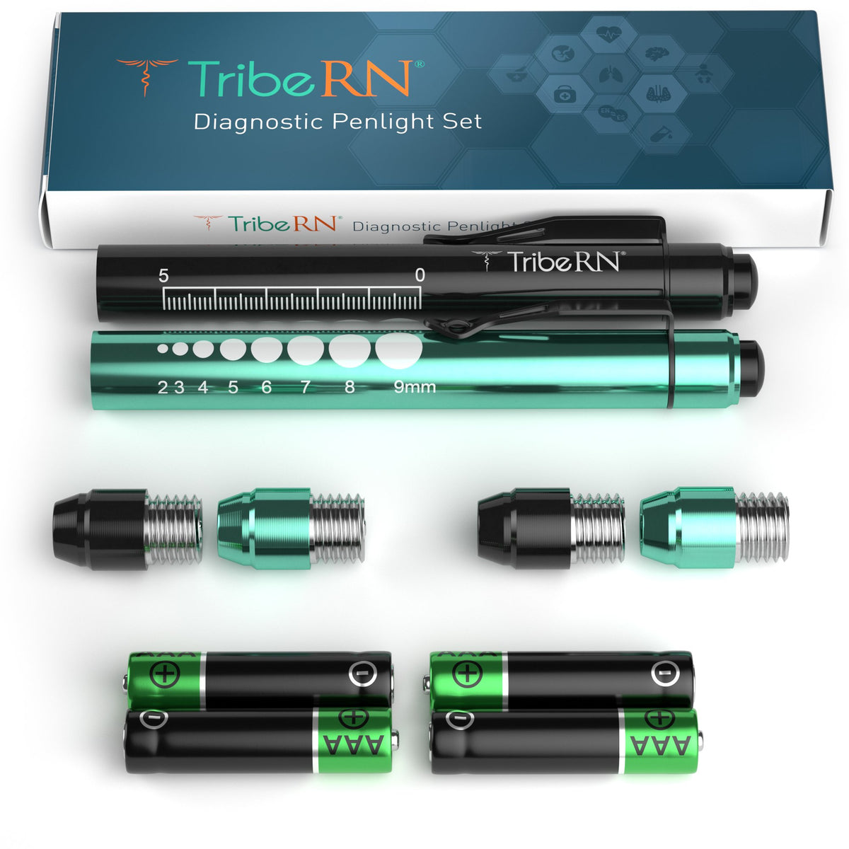 Nursing Penlight with Pupil Gauge - Set of Two